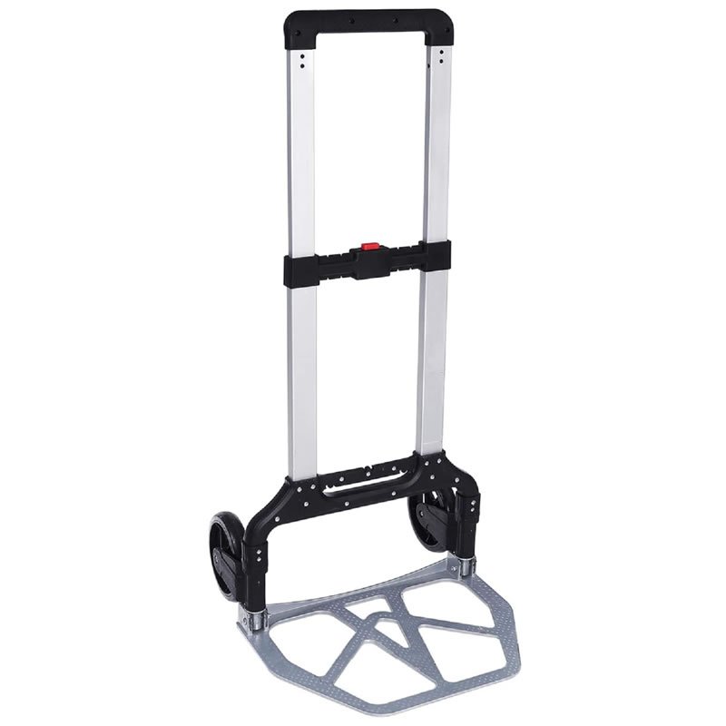 Support Travel and Shopping Use Heavy Duty Hand Truck Cart Trolley Cart with Bungee Cord for Personal STARVAST Lightweight Folding Luggage Cart Aluminum Portable Collapsible Hand Truck with Wheel 